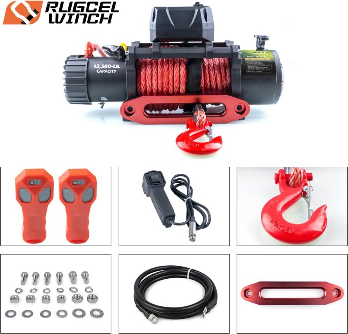 RUGCEL 13500lb Waterproof Electric Winch (image 3)