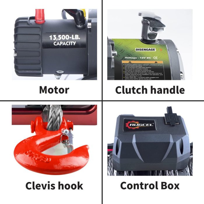 RUGCEL 13500lb Waterproof Electric Winch (image 4)